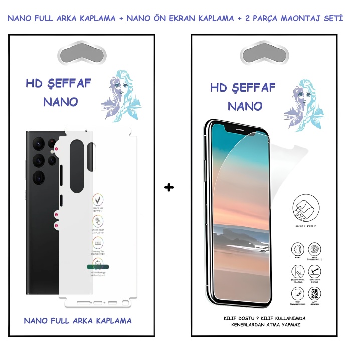 Omix X700 Nano Ekran Koruyucu + FULL Arka Kaplama Ultra İNCE Esnek Hd Şeffaf