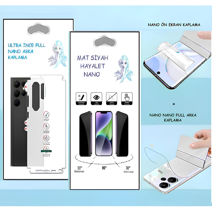 Omix X700 - NANO Ekran Koruyucu HAYALET + NANO Arka Kaplama SET Ultra İnce Esnek