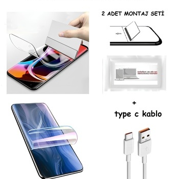 Reeder S19 MAX PRO S EDGE Nano Ekran Koruyucu Ultra İNCE Esnek MAT Şeffaf + Type C Kablo