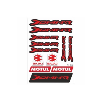 A4 Sticker Dominar-motul Kırmızı 072 Tek Paket Çoklu