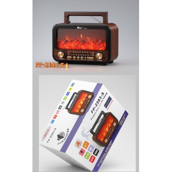 Şömine Görünmlü Nostaljik Radyo Bluetooth Hoparlör FP-2393-S