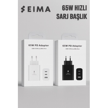 65W Hızlı Başlık 3 Port Girişli