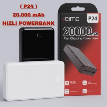 20000 Mah Hızlı Powerbank Led Göstergeli P24