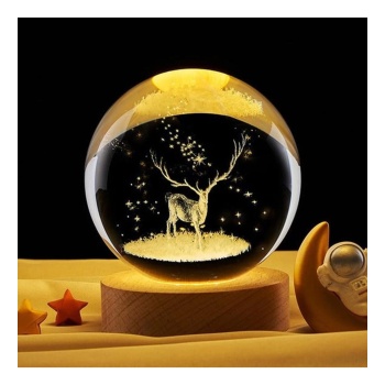 Geyik Temalı Işıklı Cam Küre 53