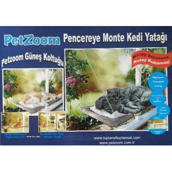 Vakumlu Kedi Pencere Yatağı | Güneş Alan Kedi Cam Yatağı | Dayanıklı &amp; Konforlu Petzoom