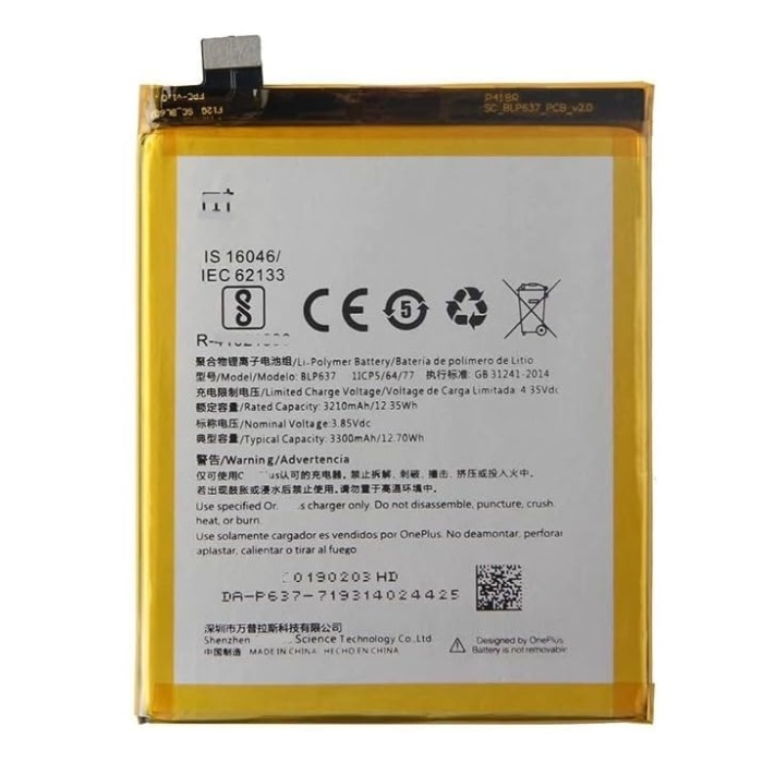 One Plus 5 Uyumlu Batarya Pil