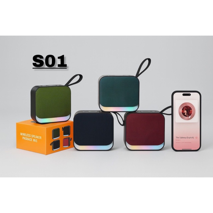 Mini Taşınabilir Işıklı Bluetooth Hoparlör S01
