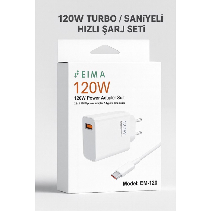120W Turbo Saniyeli Hızlı Şarj Seti