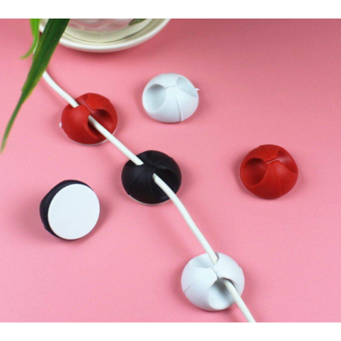 Yapışkanlı Kablo Sabitleyici Düzenleyici 6lı Paket (2 Beyaz-2 Kırmızı-2 Siyah) MZ2023-38