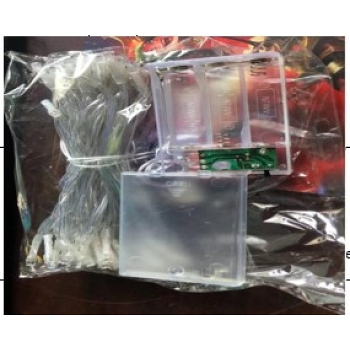 10m 60 Led Gün ışığı 2 Kademeli Şeffaf Kablo Pilli MZ-33