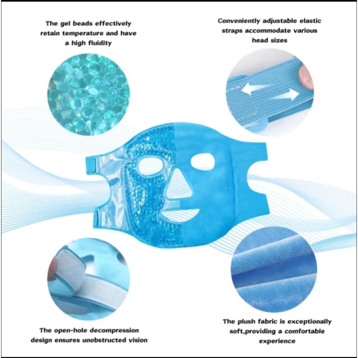 Buz Jel Toplar Termojel Yüz Maskesi, Soğuk ve Sıcak Terapi Yüz Maskesi