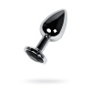 Metal by TOYFA Anal Plug, Metal, gümüş, siyah kristalli, 8,1 cm, Ø 3,4 cm