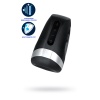 Satisfyer Men Heat Vibratiion Masturbator Gerçekçi Olmayan, Silikon, Siyah, 15 cm