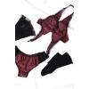 Askılı Bordo Renk Kadın Babydoll