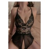 YNT Siyah Özel Bölgesi Açık Babydoll Seksi Gecelik 15003