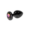 Metal Rainbow Taşlı Siyah Anal Plug Küçük Boy