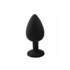 Elmas Taşlı Silikon Kaplı Anal Plug L Büyük Boy 9 cm Siyah