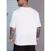 Eşsiz Baskı Tasarımlı Şık Büyük Beden Erkek Tişörtü - Rahat Polyester, Makinede Yıkanabilir, Yuvarlak Yaka - Her Mevsim İçin Mükemmel - Beyaz