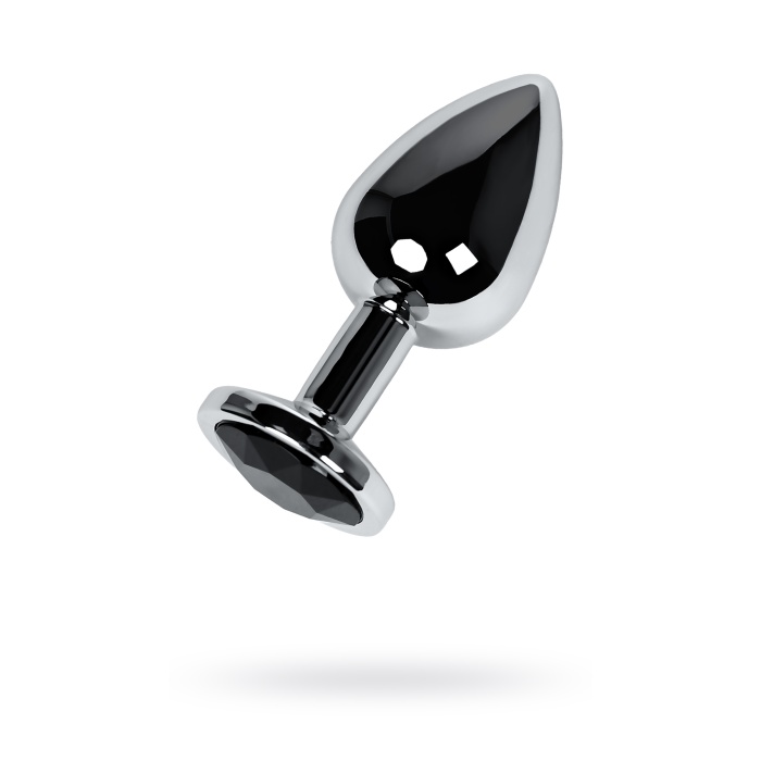 Metal by TOYFA Anal Plug, Metal, gümüş, siyah kristalli, 8,1 cm, Ø 3,4 cm