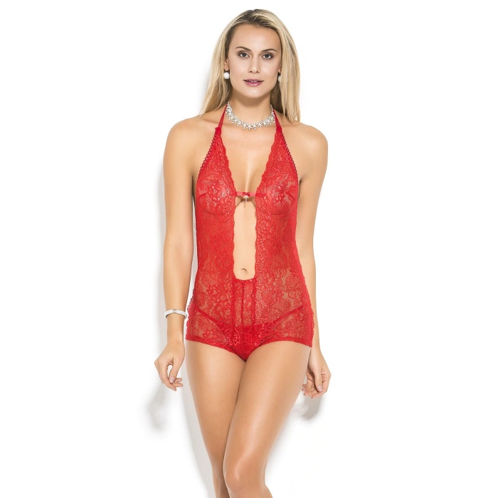 Askılı Kırmızı Renk Kadın Babydoll