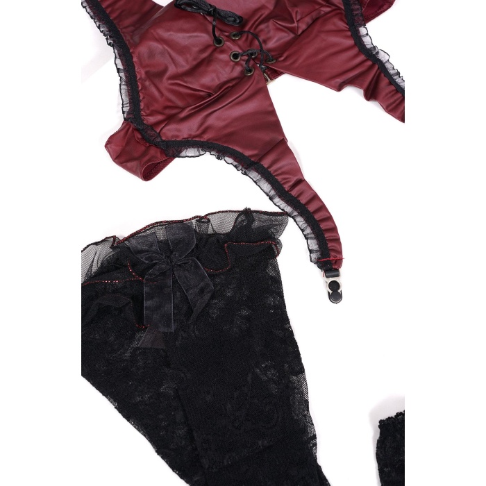 Askılı Bordo Renk Kadın Babydoll