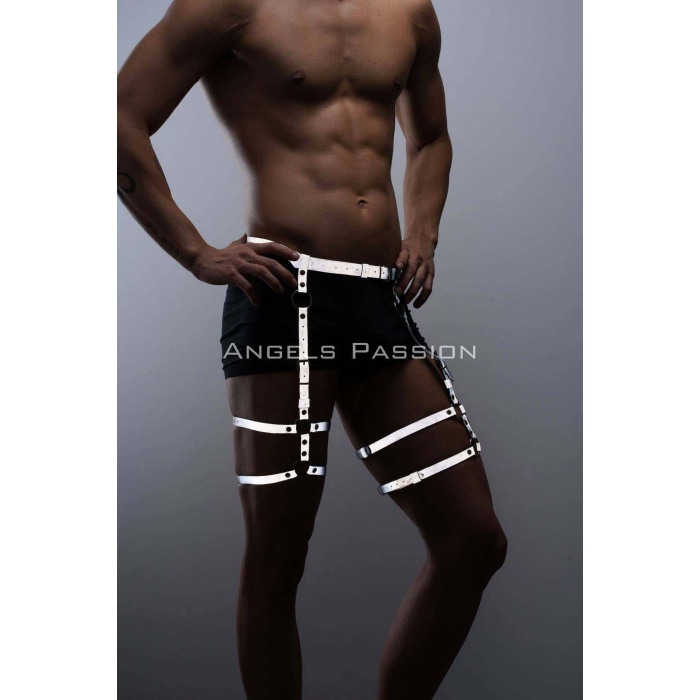 Reflektörlü (Karanlıkta Parlayan) Erkek Jartiyer, Erkek Bacak Harness, Reflektörlü Pantolon Aksesuar - APFTM165