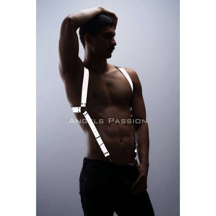 Reflektörlü (Karanlıkta Parlayan) Göğüs Harness, Erkek Pantolon Askısı, Reflektörlü Clubwear - APFTM160