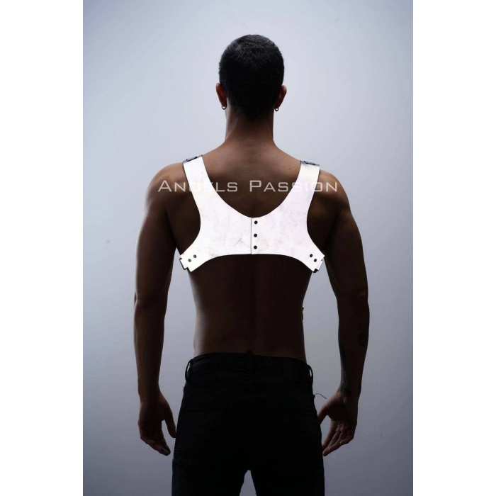Karanlıkta Parlayan - Reflektörlü Pantolon Askısı, Erkek Göğüs Harness - Reflektörlü Clubwear - APFTM135