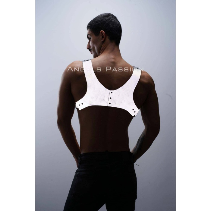 Karanlıkta Parlayan - Reflektörlü Pantolon Askısı, Erkek Göğüs Harness - Reflektörlü Clubwear - APFTM135