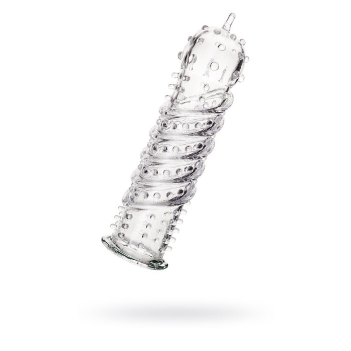 Tırtıklı Noktalı Şeffaf 15.3cm Penis Kılıfı