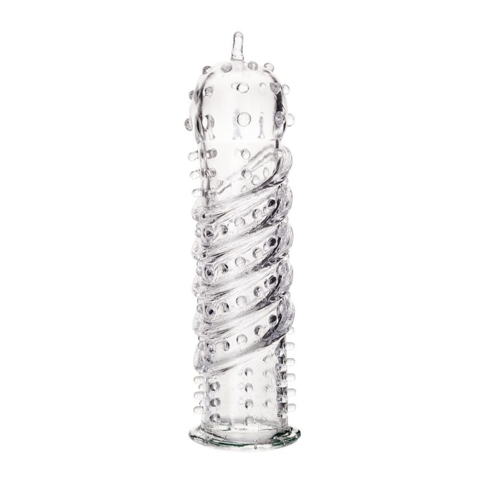 Tırtıklı Noktalı Şeffaf 15.3cm Penis Kılıfı