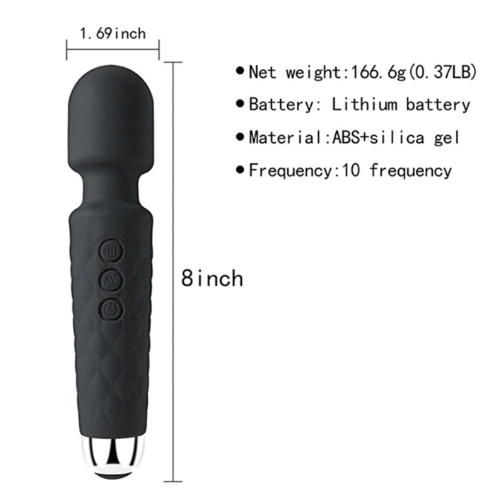 Bükülebilir Başlıklı Wand Vibratör Siyah
