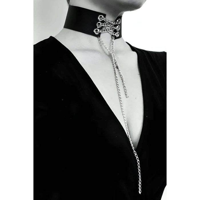 Deri Zincirli Şık Choker - APFT428