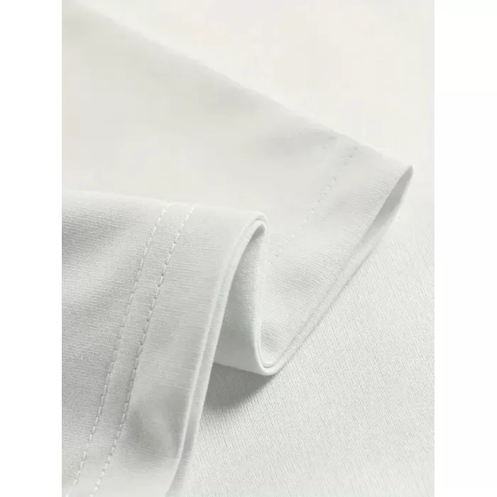 Ön Arka Ejder Baskılı Oversize Bisiklet Yaka T-shirt - Beyaz