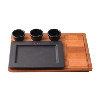 Lava Servis Tabağı Dikdörtgen Ahşap Stand 18 X 25 Cm