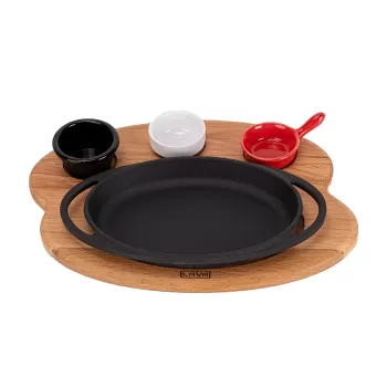 Lava Sahan Oval Ahşap Stand Siyah Mat 21 X 14 Cm Eco K44