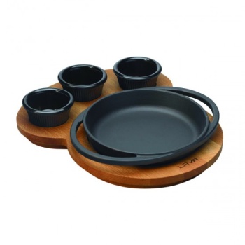 Lava Sahan Yuvarlak Ahşap Stand Siyah Mat 16 Cm Eco K44