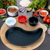 Lava Fajita Tabağı Damla Form Siyah Mat Ahşap Stand 10 X 20 Cm