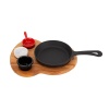 Lava Sahan Yuvarlak Ahşap Stand Siyah Mat 16 Cm Eco K44