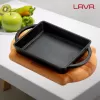 Lava Sahan Dikdörtgen Siyah Mat Ahşap Stand 12 X 15 Cm Eco