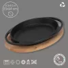 Lava Sahan Oval Siyah Mat Ahşap Stand 21 X 14 Cm Eco