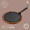 Lava Sıcak Servis Plaka Yuvarlak Ahşap Stand 26 Cm