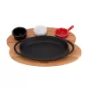 Lava Sahan Oval Ahşap Stand Siyah Mat 21 X 14 Cm Eco K44