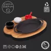 Lava Sahan Oval Ahşap Stand Siyah Mat 21 X 14 Cm Eco K44
