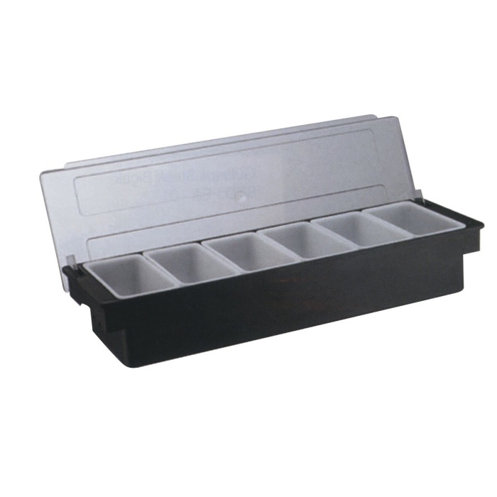 Biradlı 6Lı Policarbon Kapaklı Bar Konteyner (50X16X9