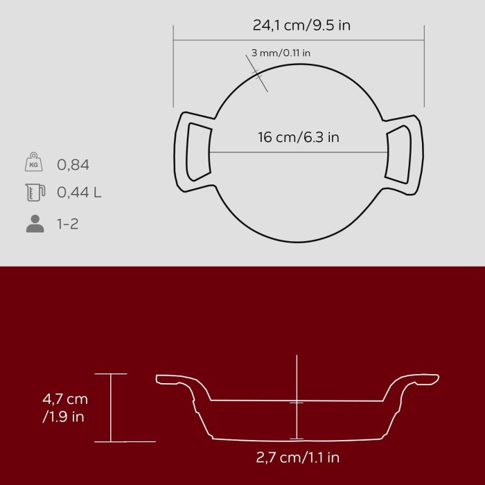 Lava Sahan Yuvarlak Kırmızı 16 Cm