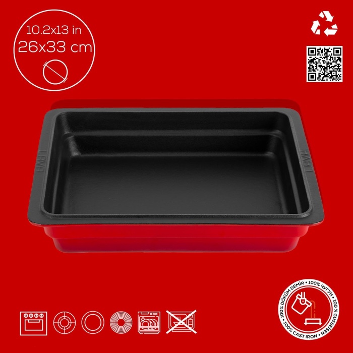 Lava Servis Tabağı 26 X 33 Cm Kırmızı