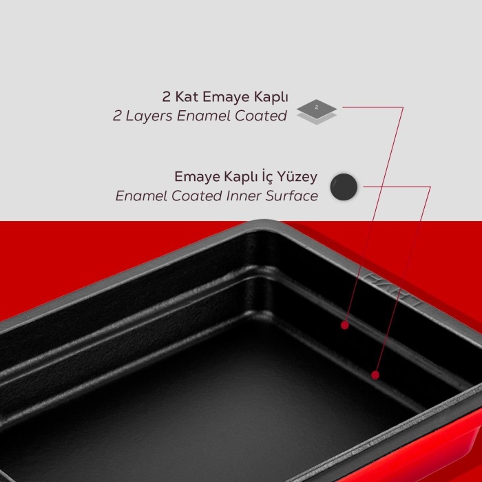 Lava Servis Tabağı 26 X 33 Cm Kırmızı