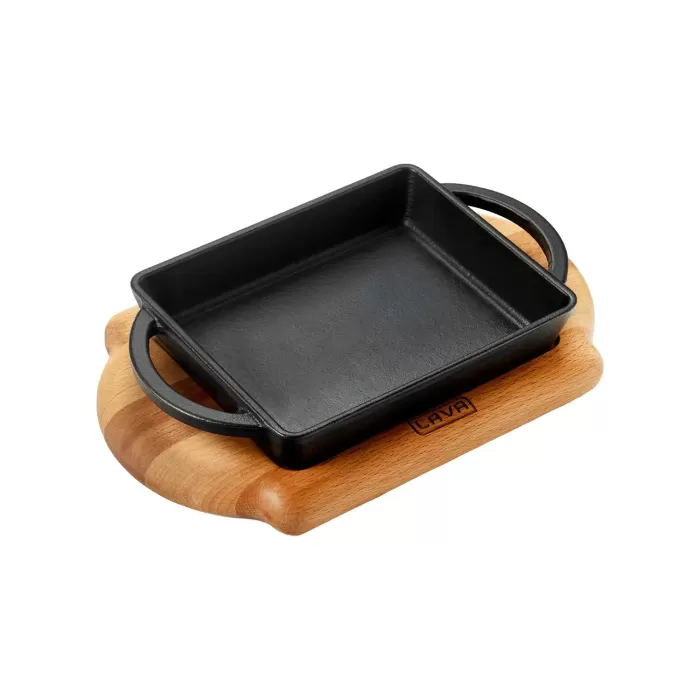 Lava Sahan Dikdörtgen Siyah Mat Ahşap Stand 12 X 15 Cm Eco