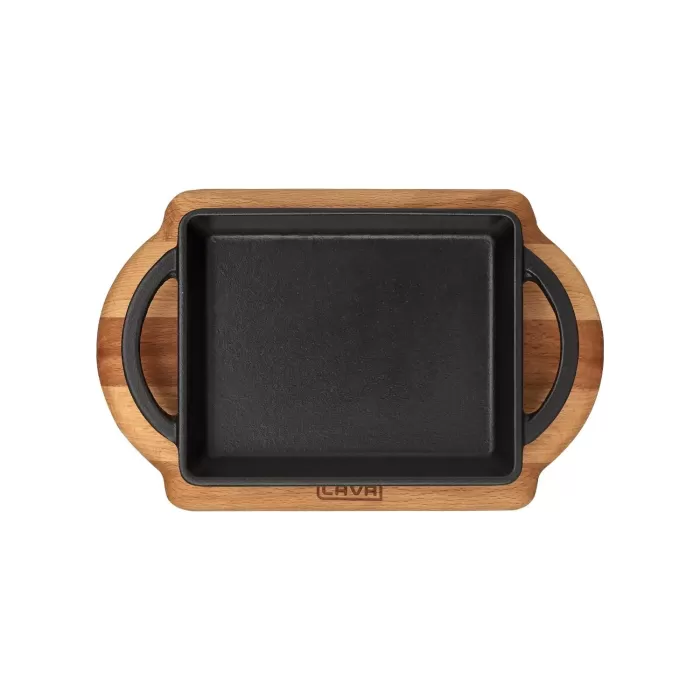 Lava Sahan Dikdörtgen Siyah Mat Ahşap Stand 12 X 15 Cm Eco